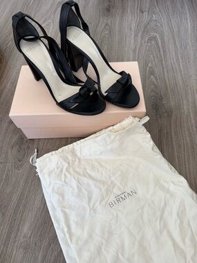Alexandre Birman Black Bow Slingback Heels